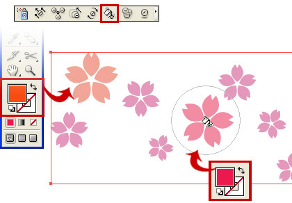 シンボルスプレーツール で描く桜 イラレ レシピ 時々フォトショ