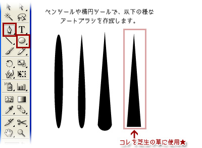 アートブラシ 芝生 草 の作り方 イラレ レシピ 時々フォトショ